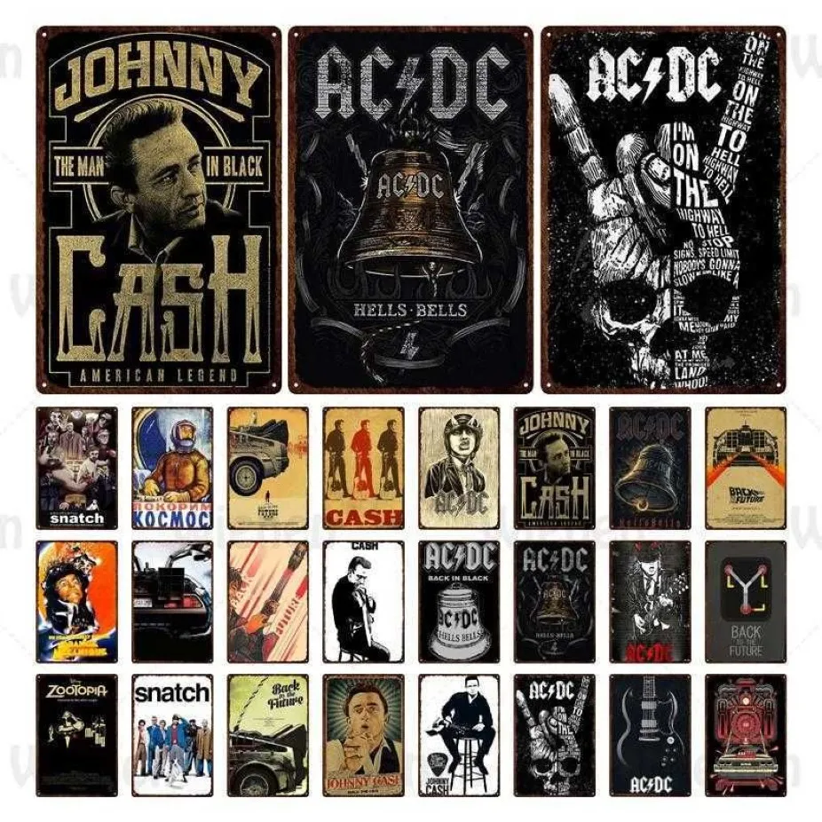 Rock N Roll Metal Tin Sign Vintage Plack Tin Sign Wall Decor för Bar Pub Fans Club Man Cave Rock Music Concert Poster Rock Q0723224Q