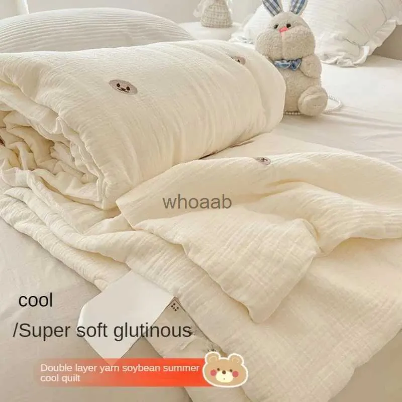 Comforters Set Summer Ice Cool Thin Quilt Comporter Soft Air Conditioning Quilt/Däck/filt Bed 150 cm enkelbädds täcke Filt för säng Cotton YQ240313