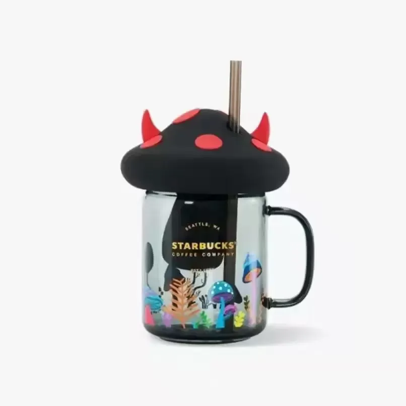 Starbucks Halloween cup black cat Mugs mushroom little devil paradise mark glass straw insulated water cup