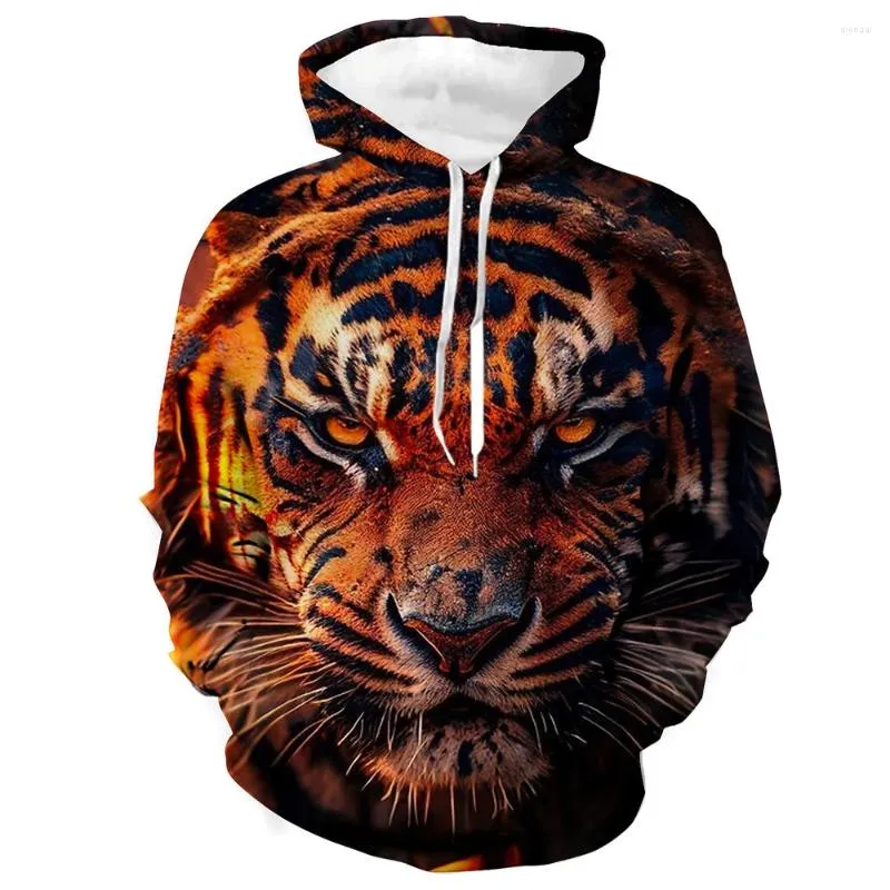 Men's Hoodies Boutique Overbearing Siberian Tiger Printed Hoodie Men Comfortable Fashion Top Street Casual Clothing Warm Winter