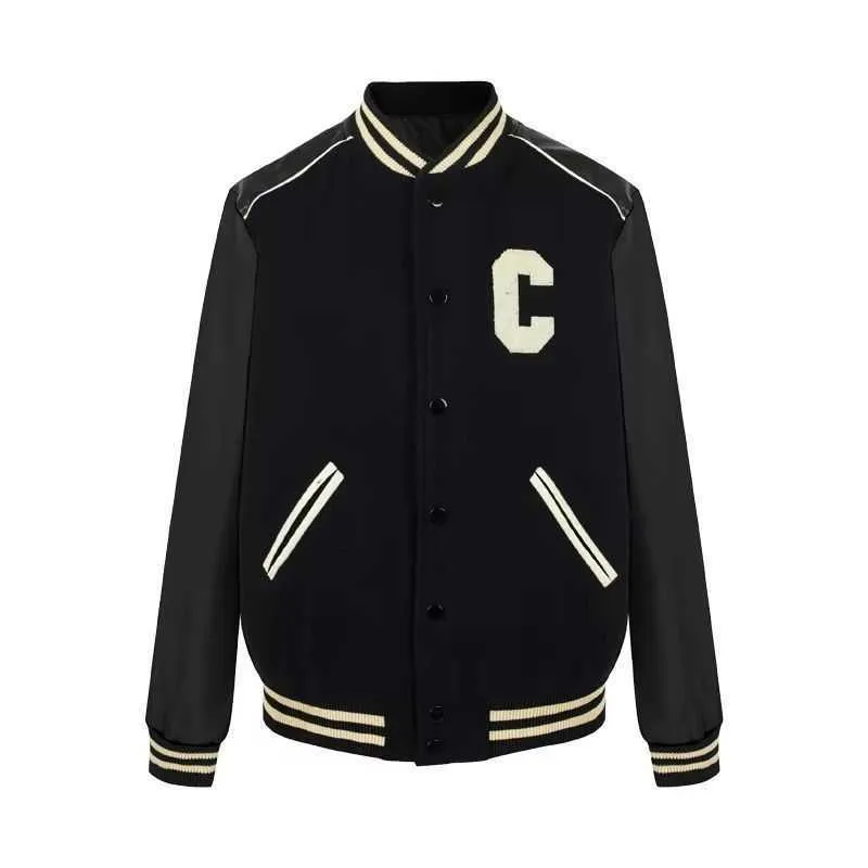 Шерстяная бейсбольная куртка C-line, американская винтажная куртка в консервативном стиле с вышивкой букв, мужская и женская куртка для любителей ленивой свободной куртки, роскошное все 2403135