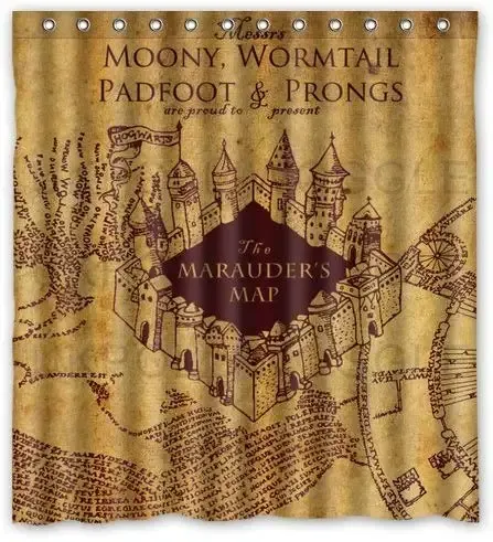 Curtains Jennifer Waterproof Decorative Marauder's Map Harry Shower Curtain