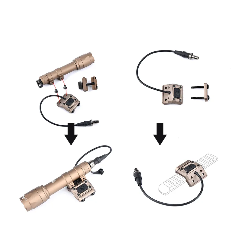 Indicatore laser PEQ15 coda di topo spina da 2,5 mm Torcia tattica M300 Interruttore controllato a filo M600 Interfaccia SF