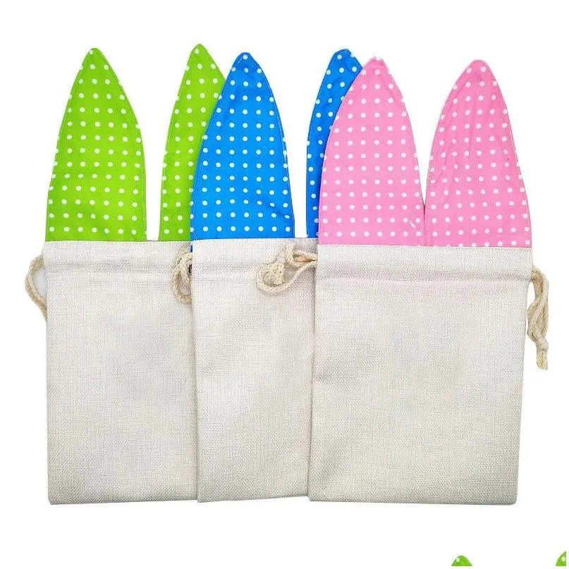 Emballage cadeau Sacs de poche de lapin de Pâques avec des oreilles de lapin fourre-tout pour enfants 002 Drop Livraison Home Garden Party Fournitures Événement Dh8Ze