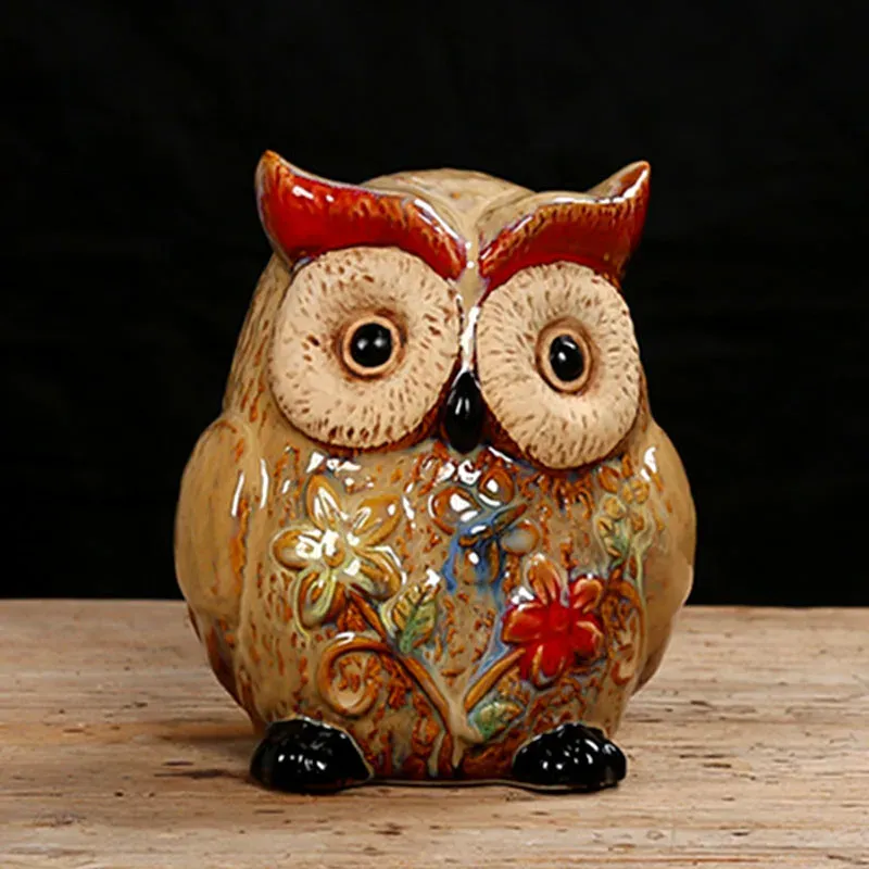 Boxes Creative Decoration Cute Cartoon Owl Piggy Bank/Piggy Bank Children's Gifts Modern Home Decorations