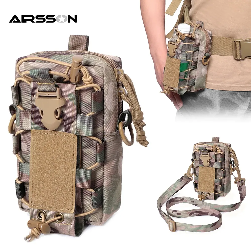 Sacos tático molle saco garrafa de água bolsa do telefone militar cintura fanny pacote acampamento ao ar livre ferramentas edc bolsa ombro acessórios caça