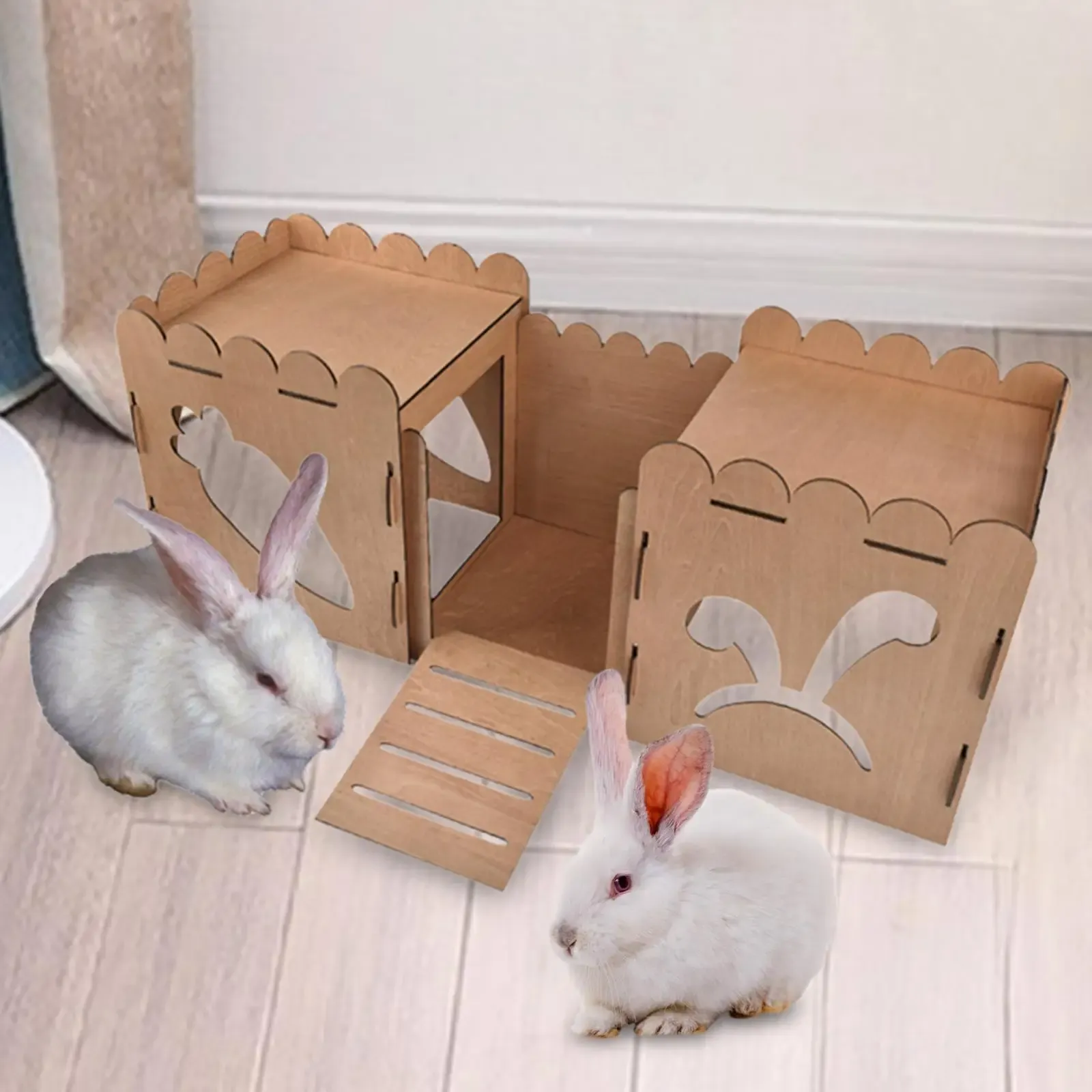 Dekoracje chomika domu małe zwierzęce łóżko z schodami drewniane kryjówki królika dom dla świnki świnki wiewiórkowej lemingi spoczynkowe