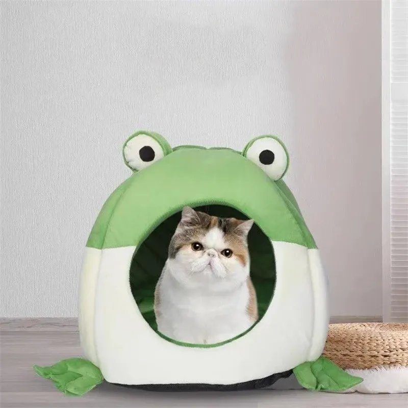 Mats Frog Kształt Kot Cave łóżko ciepłe zwierzak Kitten House Hous