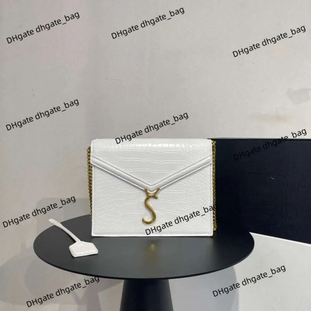 luxury designer bag Women's handbag purses fashion New Crocodile Stone Pattern One Shoulder Crossbody bag Envelope Chain Bar Womens Small Square bag