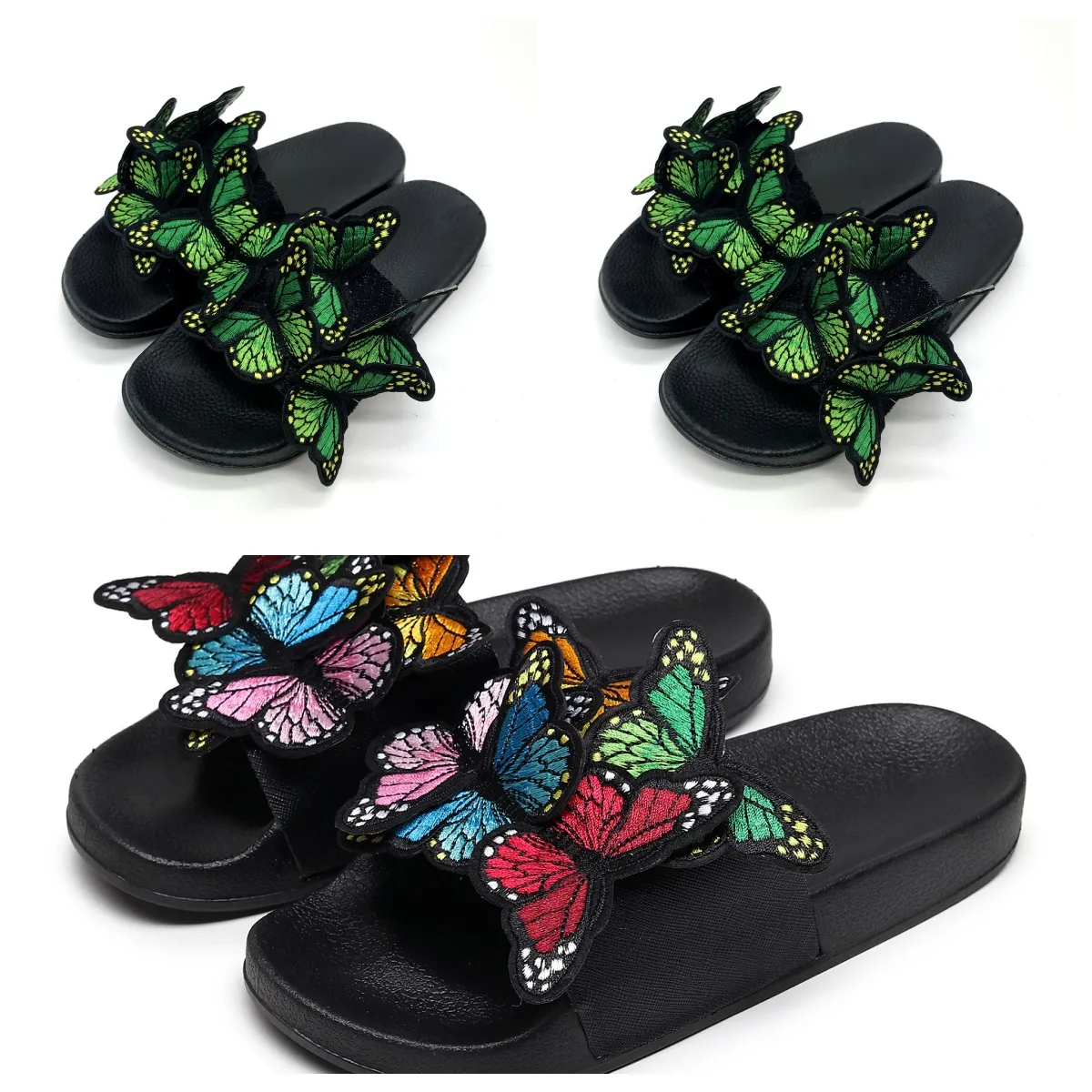 2024 Designers Slider Sandal Hommes Pantoufles Black Bee Tiger Slide Toile Vert Summer Beach Slide Taille 36-41 GAI