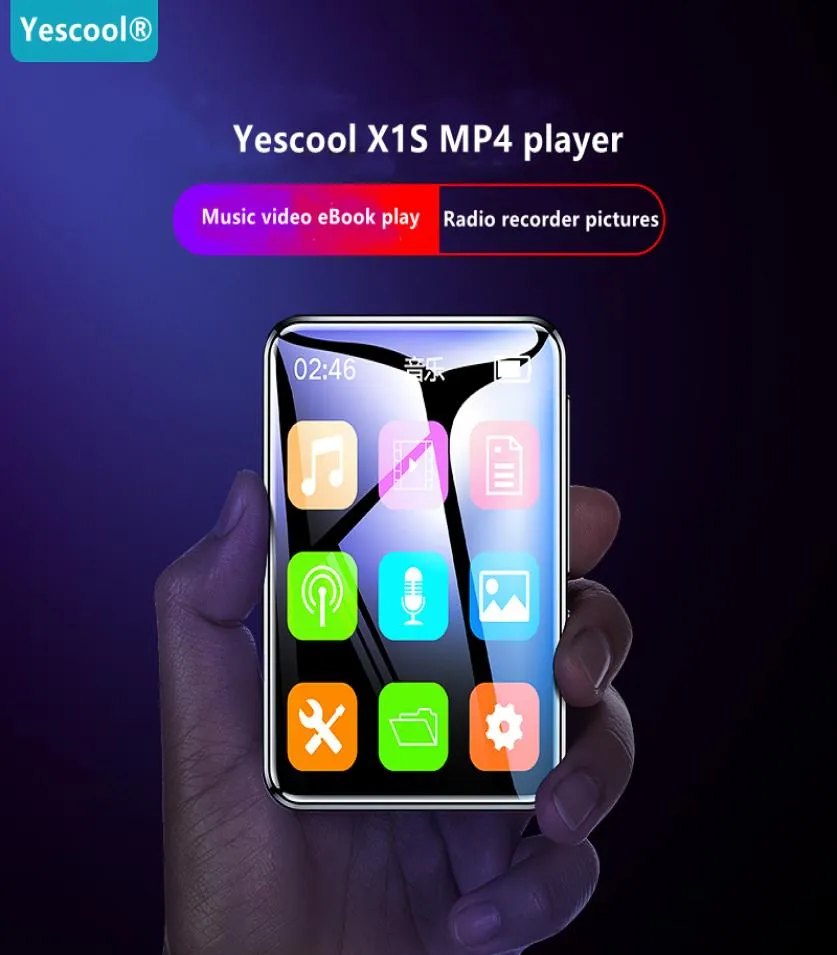 YesCool X1s Full Touch IPS Screen Bluetooth Multifotoal Video Music Variable Speed ​​Play FM Radio Ebook Voice Record MP4 Player3789269