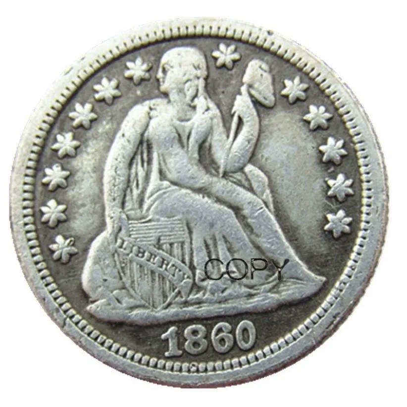 US Liberty Seated Dime 1860 P S Craft Silver Plated Copy Coins metal dies manufacturing factory 256I