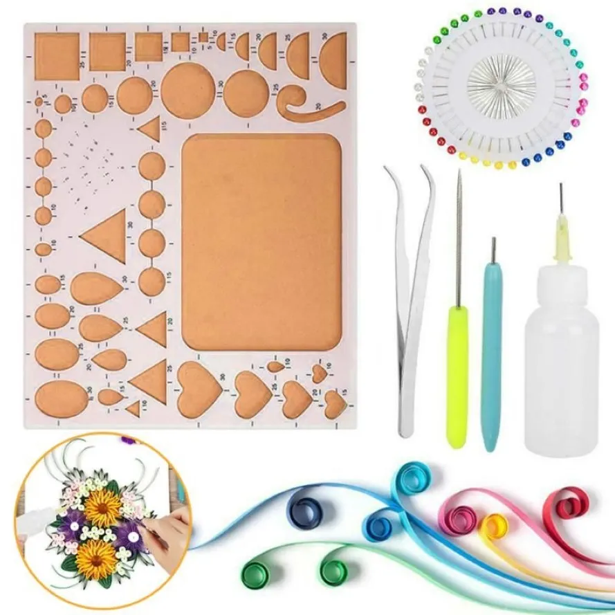Diy Paper Quilling Tools Kit Template Mould Board Pin Needles Tweezer Hamdmade Crafts Decoration Tool Other Arts And272W