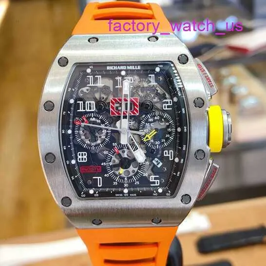 Gentlemen Grestest Wristwatch RM Watch Series Machinery 40 50mm Calendar Time Limited Edition RM011 Titanium All