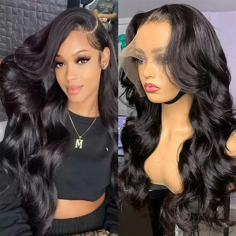 30inch Body Wave 13x4 Lace Front Wig Human Hair Pre Plucked Brazilian Human Hair Lace Frontal Wigs for Women Bling Hair Cheap