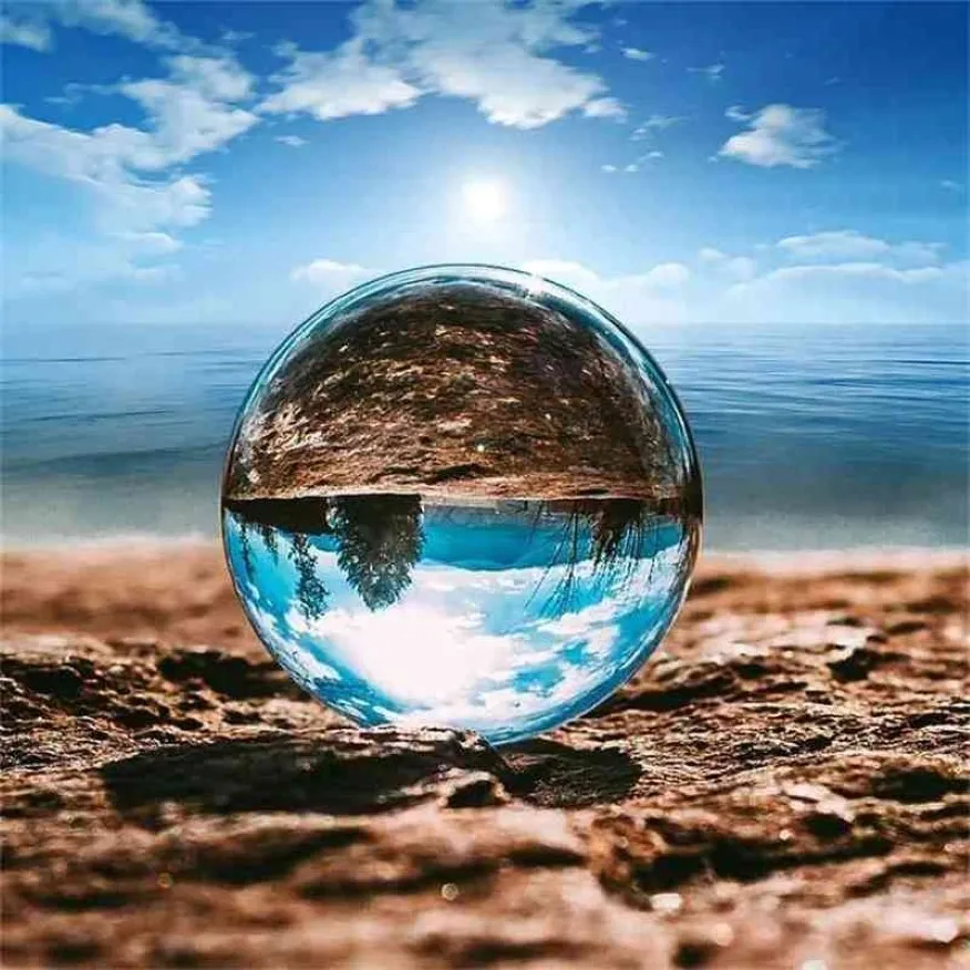 Arts And Crafts schip uit de VS 200 mm zeldzame heldere Aziatische kwarts feng shui bal Crystal Ball Sphere Fashion Home Decor Good Luck 210728202q