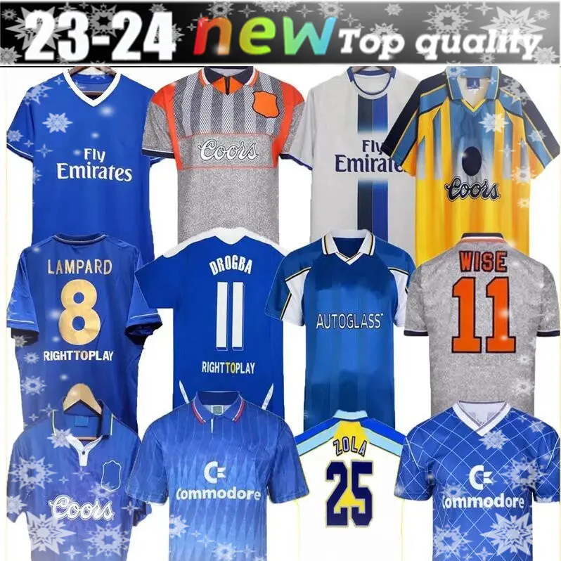 CFC Drogba Torres Retro Retro Futbol Formaları Lampard 12 13 Final 96 97 99 82 85 87 89 90 Futbol Gömlek Vintage Crespo Classic 03 05 06 16 Cole Zola Vialli 07 08 Uzun Kollar