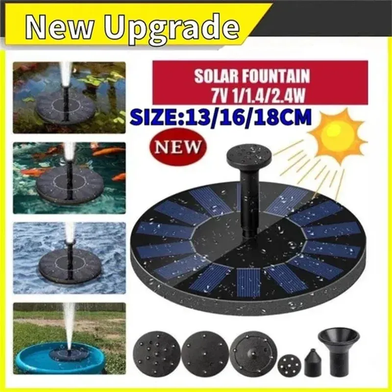 Bad Solar Fountain Pump EnergySaving Plants Watering Kit Färgglad Solar Fountain Solar Panel Bird Bath Fountain Outdoor Garden Pool