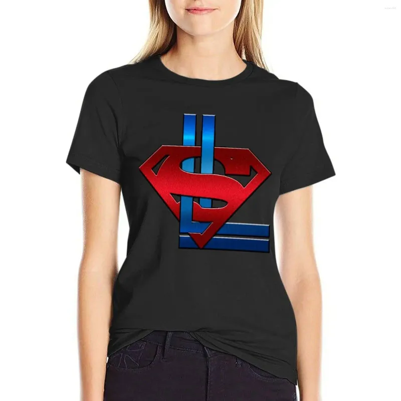 Kadın Polos Supercorp Metalik T-Shirt Grafikleri Gömlekler Grafik Tees Büyük Boy Batı T Kadınlar için