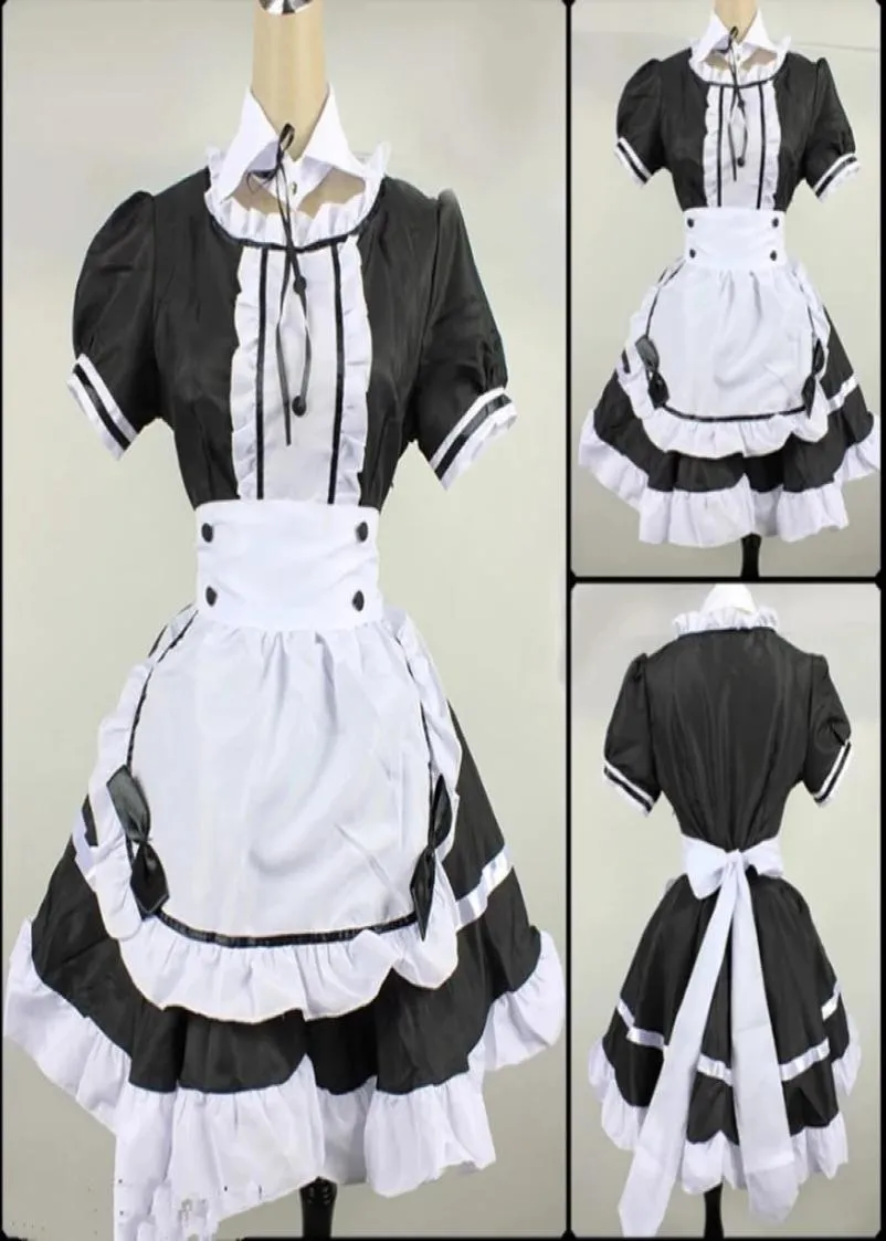 Sexy French Maid Clothes Black Japanese Anime Cos KON Uniforms Girls Woman Cosplay Costumes Game Roleplay Animation Clothing L0407240078