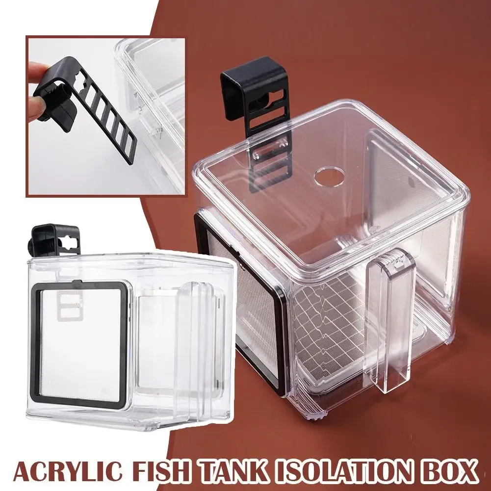 Tanks Aquarium Acrylic Fish Tank Breeder Box Isolation Box Incubation Room Spawning Ornamental Box Breeding Pneumatic K0C8