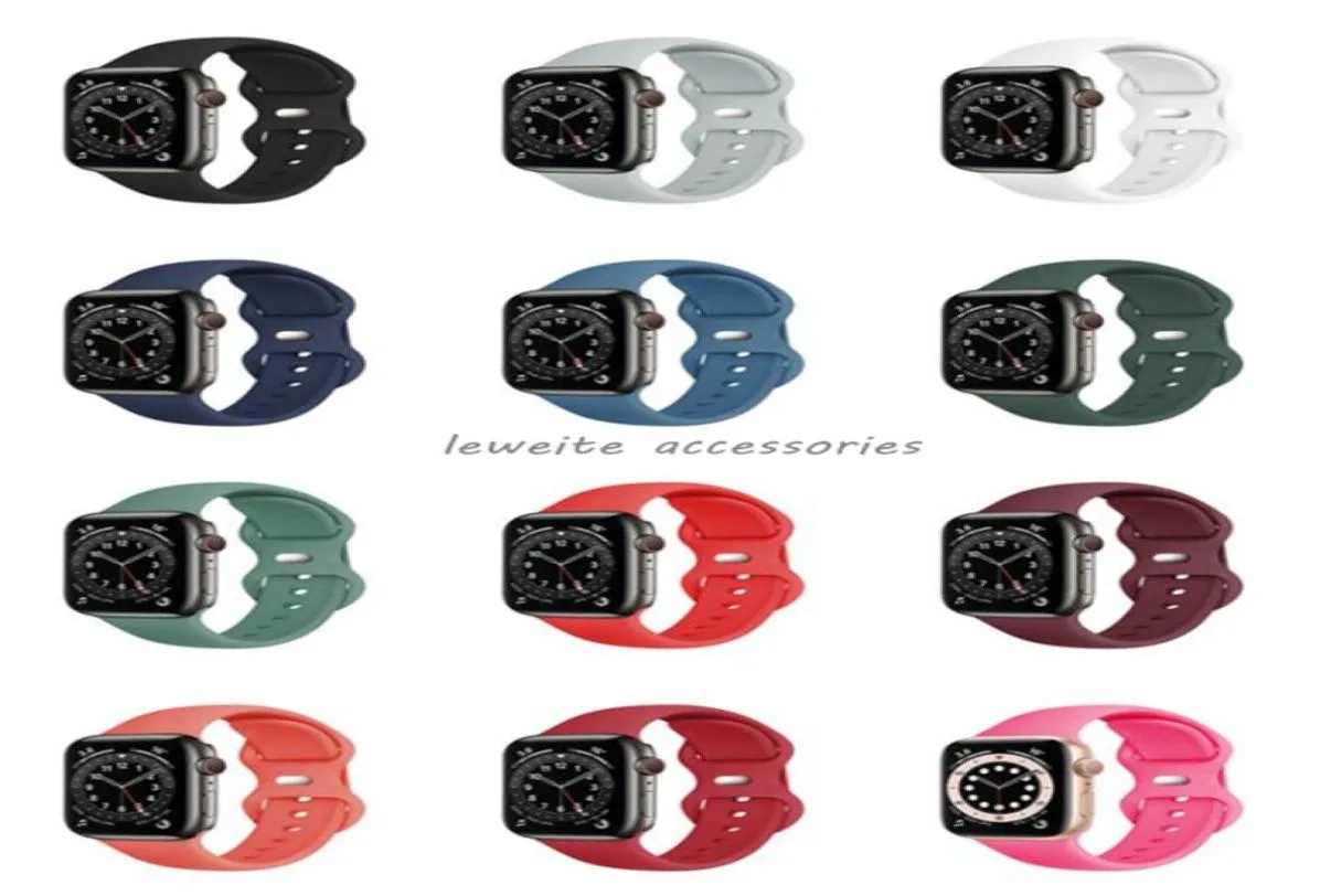 Pulseira à prova d'água de silicone macio para Apple Watch Band 38mm 40mm 41mm 42mm 44mm 45mm 49mm Pulseiras esportivas compatíveis com iWatch Series U8505096