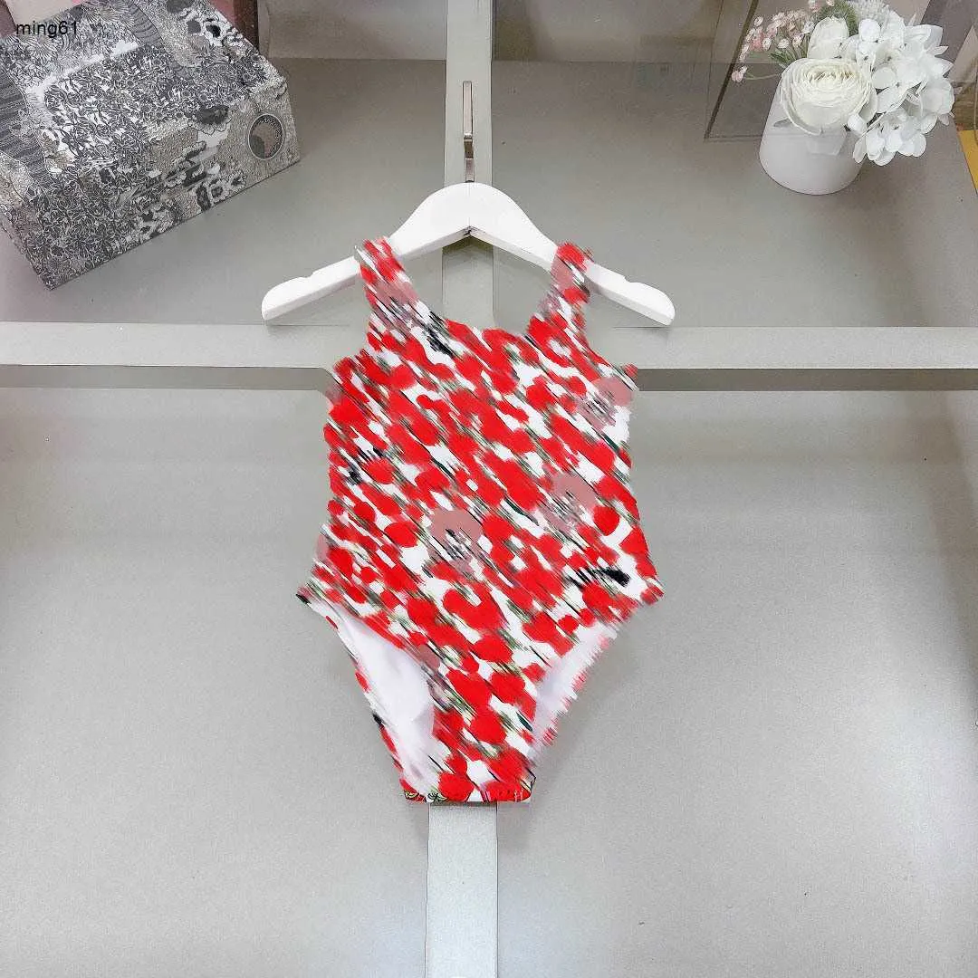 Brand kids one-pieces Swimsuit Designer girls swimwear Size 80-150 CM Strawberry pattern child Beach Bikinis Children Swimwears 24Mar