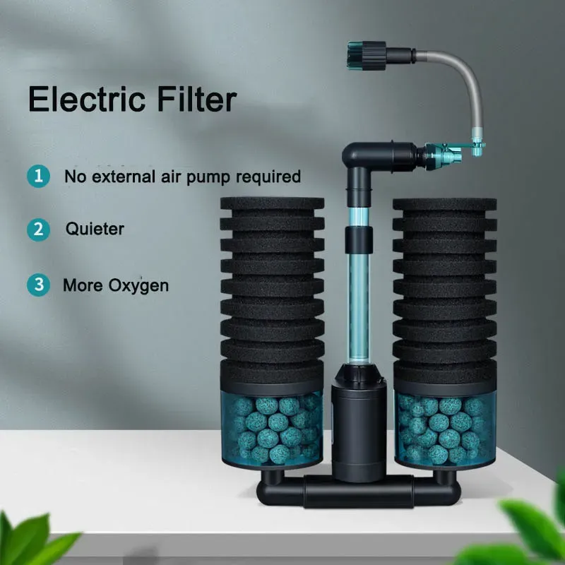 Tillbehör Electric Aquarium Filter för Aquarium Fish Tank Air Pump Skimmer Biokemiskt svampfilter Aquarium Bio Filter