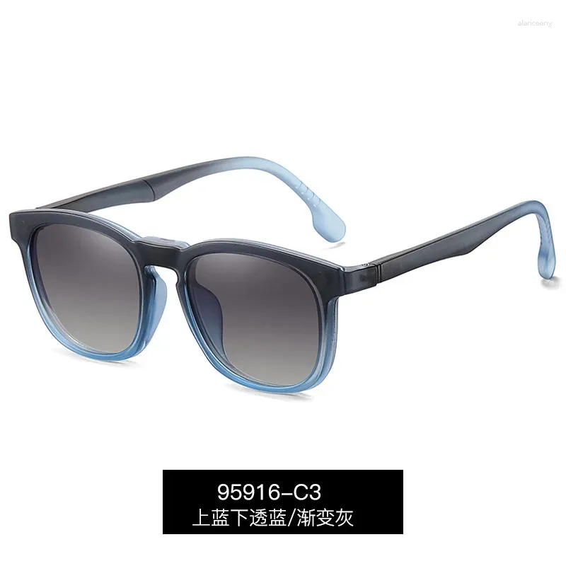 Lunettes de soleil montures mode deux-en-un clip sur lunettes bleues Taojing-207