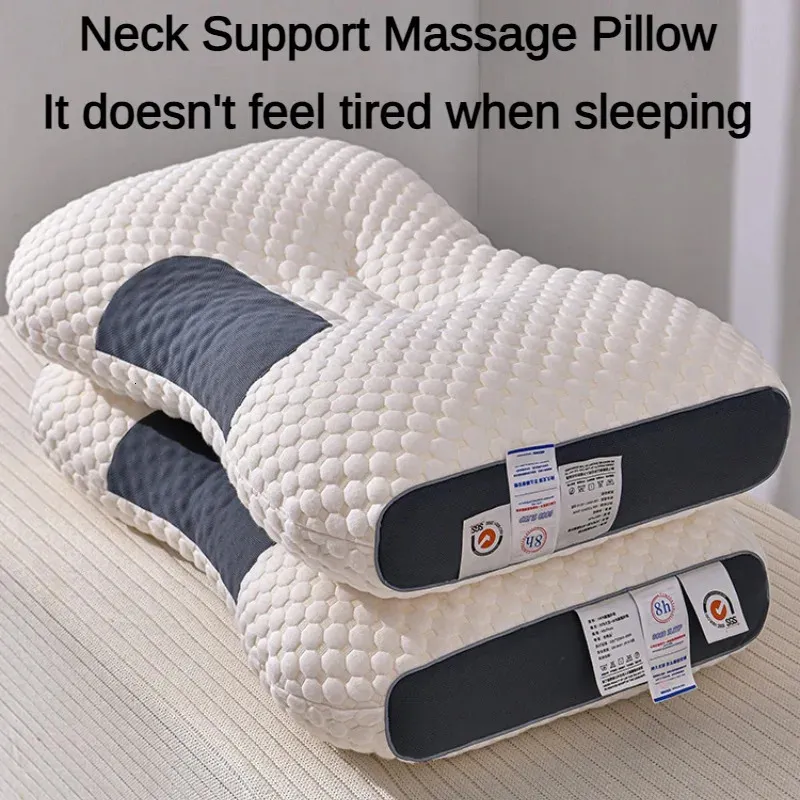 Almohada ortopédica para el cuello cervical que ayuda a dormir y protege el masaje de SPA de fibra de soja del hogar para dormir 240304