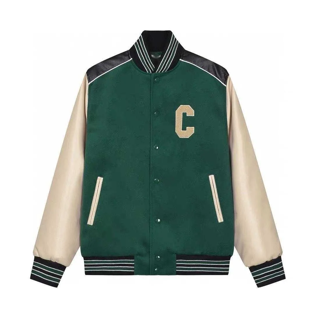 Шерстяная бейсбольная куртка C-line, американская винтажная куртка в консервативном стиле с вышивкой букв, мужская и женская куртка для любителей ленивой свободной куртки, роскошное все 2403131