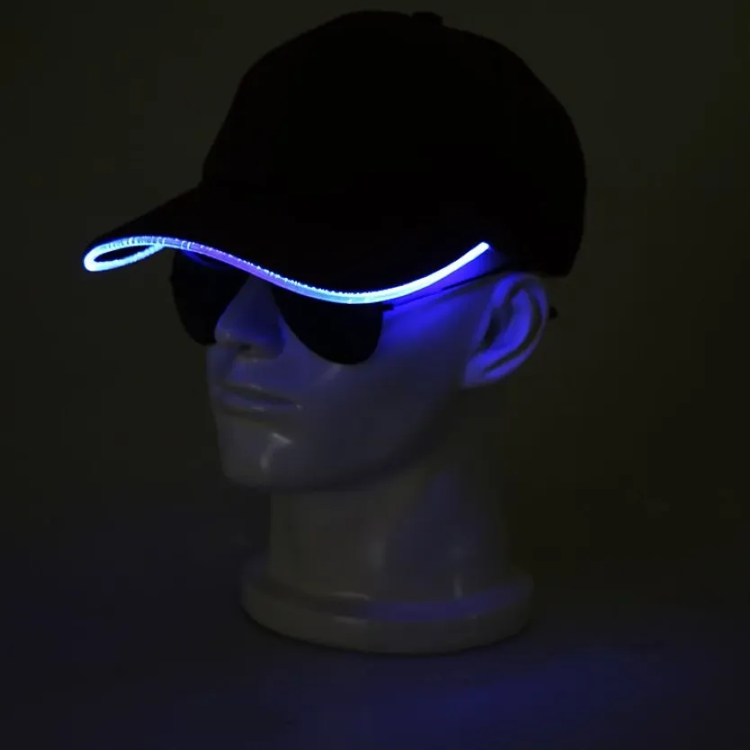 LED Light Baseball Cap 3 Tryby sygnałowe czapkę 24 Stylesparty Club Black Nowy tkanin