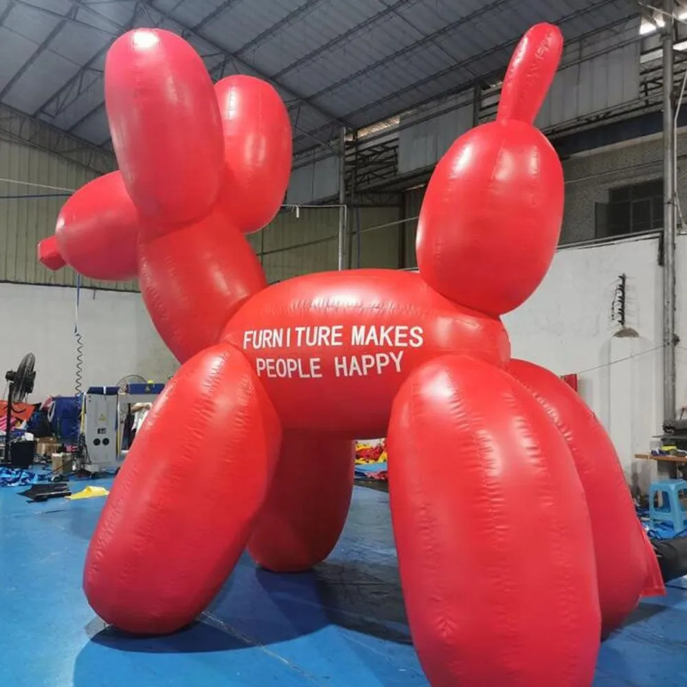 6 mH (20 piedi) con ventilatore Meraviglioso modello gigante gonfiabile di cane con palloncino rosa gonfiabile in PVC con ventilatore per la decorazione e la pubblicità del parco001