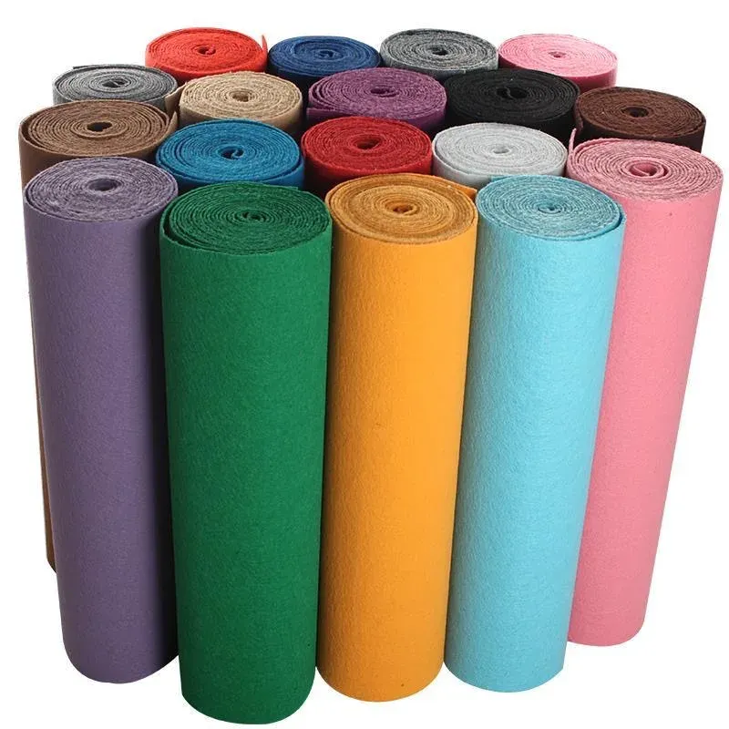 Tissu 1pc 1 mm d'épaisseur 1/2 / 3m Tissu de polyester feutre non tissé pour les poupées de couture bricolage artisanat Material Materials Pigne