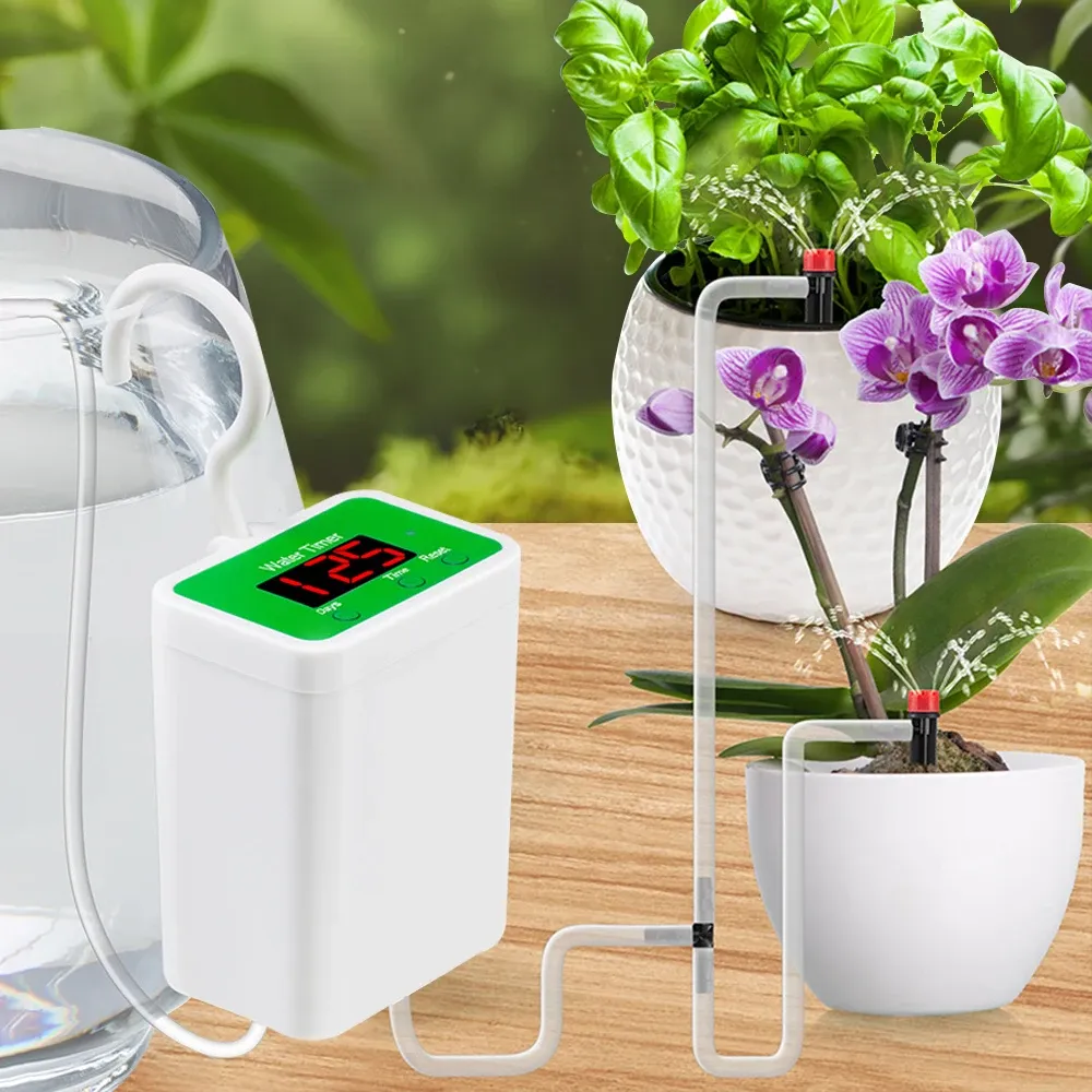 Kits de bomba de agua, sistema inteligente de riego por goteo con temporizador, dispositivo de riego automático para jardín, planta en maceta con carga de energía Solar