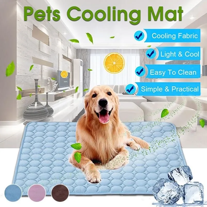 Dog Mat Cooling Summer Pad Mat for Dogs Cat Blanket Sofa Breathable Pet Dog Bed Summer Washable for Small Medium Large Dogs Car3136