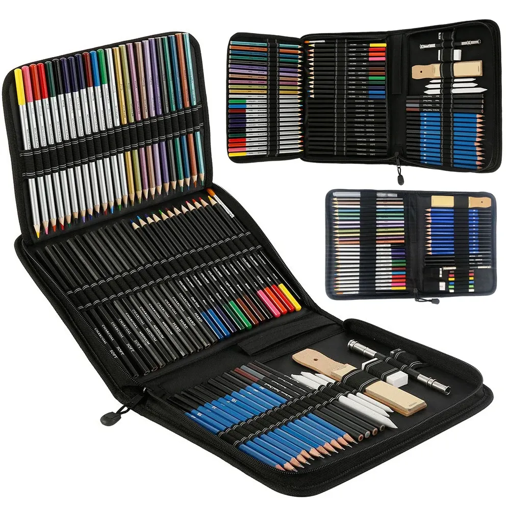 Supplies Sketching and Charcoal Art Kit Drawing Sketchs CURSTS COURTES COLORES COURT