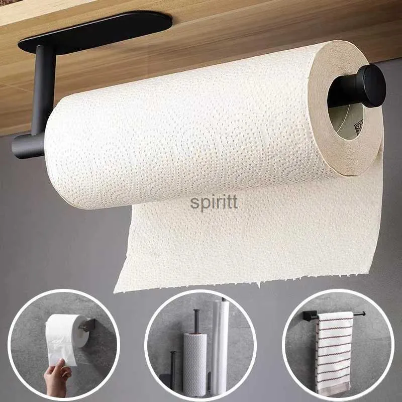Toalettpappershållare rostfritt stål pappershanddukshållare arrangör rack självhäftande vägg toalett rullarhållare vävnad vävnad badrum arrangör 240313