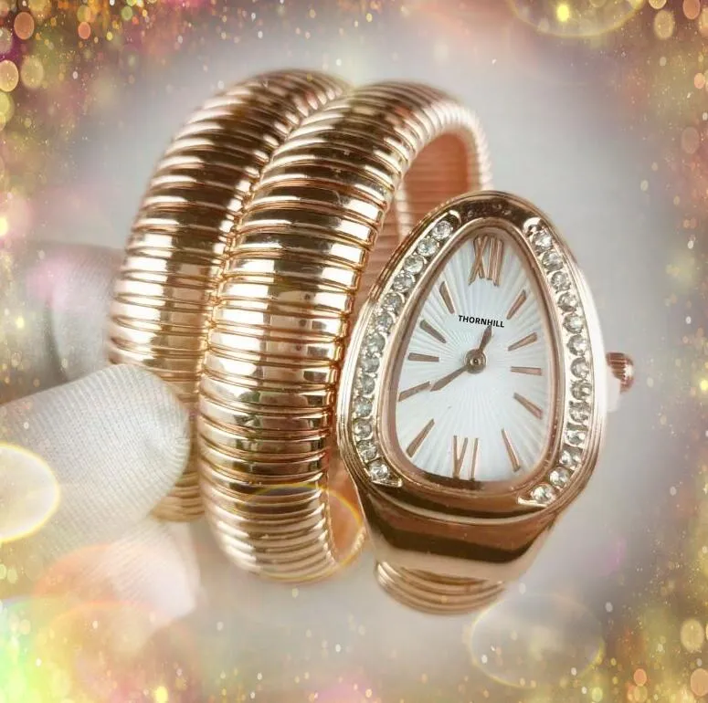 Orologi da donna alla moda di alta qualità piccole donne movimento al quarzo luna oro rosa argento per il tempo libero anello con diamanti ape serpente orologio semplice braccialetto da donna orologio regali di compleanno