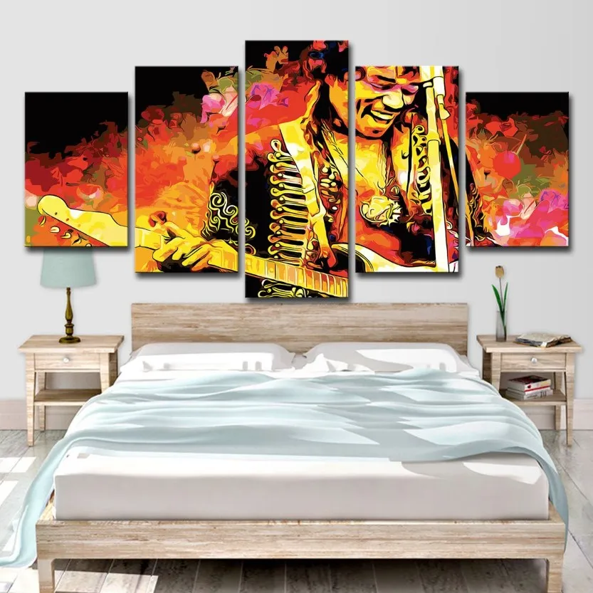 HD Gedrukt Canvas 5 KIMI HENDRIX Muziek Gitarist Room Decor Prints en Posters Wall Art Picture311S