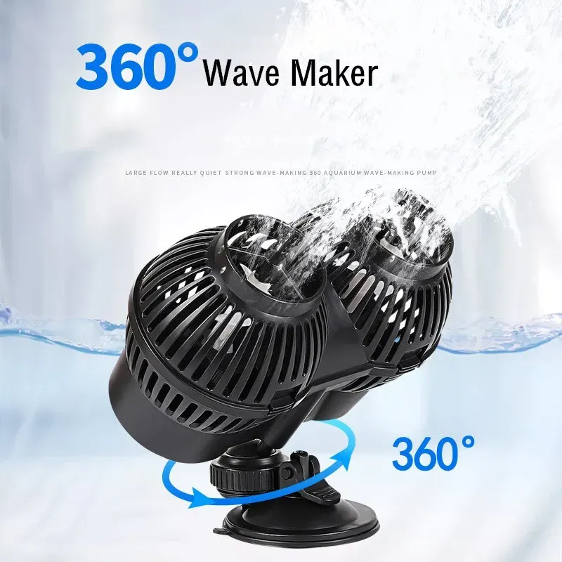 Pompy 220 V Aquarium Wavemaker Cyrkulacyjna pompa 360 ° Zowiniona zanurzka zbiornikowa zaczep szczytowa woda słona zbiornik słonej wody