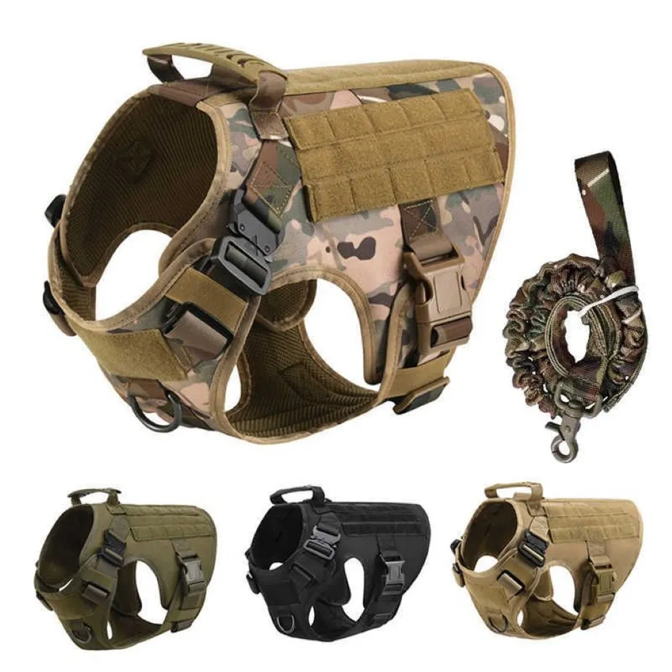 No Pull Harness For Large Dogs Military Tactical Dog Harness Vest German Shepherd Doberman Labrador Service Dog Training Product 2245D