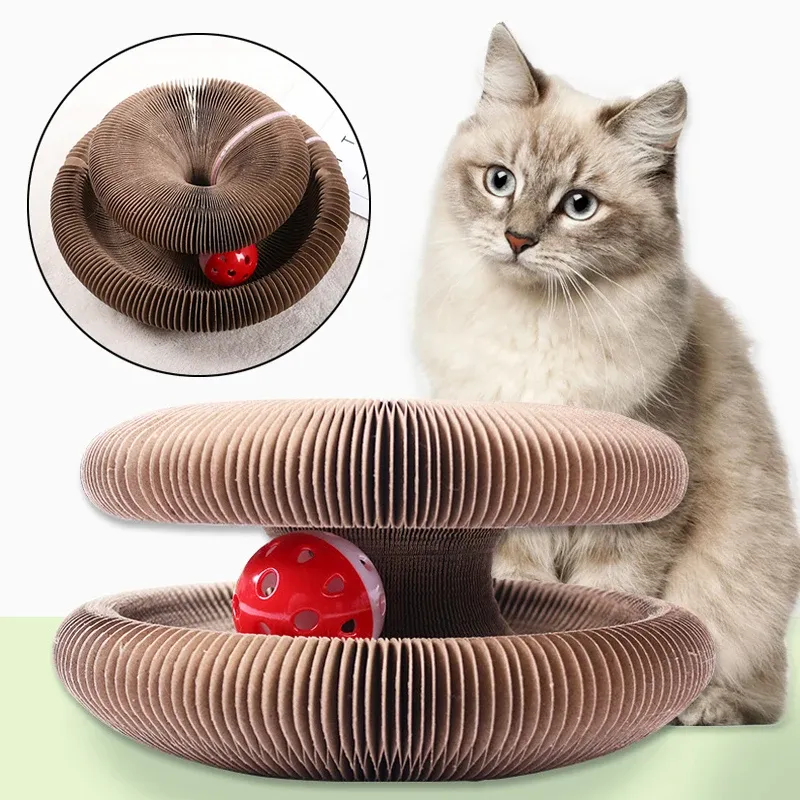 Scratchers Creative Cat Toy Magic Organ Cat Scratch Board med Bell Interactive Kitten Toy for Cats Sliping Claw Climbing Cat Accessories