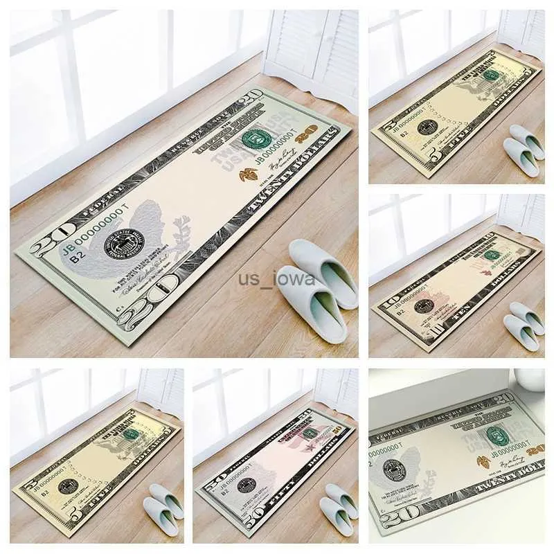 Tapetes moeda dinheiro tapete 100 dólar bill pintura tapete de veludo para a sala estar decoração casa quarto cozinha banho tapis