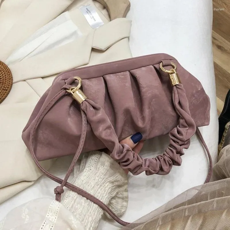 Sacos de noite de luxo mulheres ruched embreagem nuvem totes crossbody senhoras cáqui preto festa feminina bolsas e bolsa bolsa