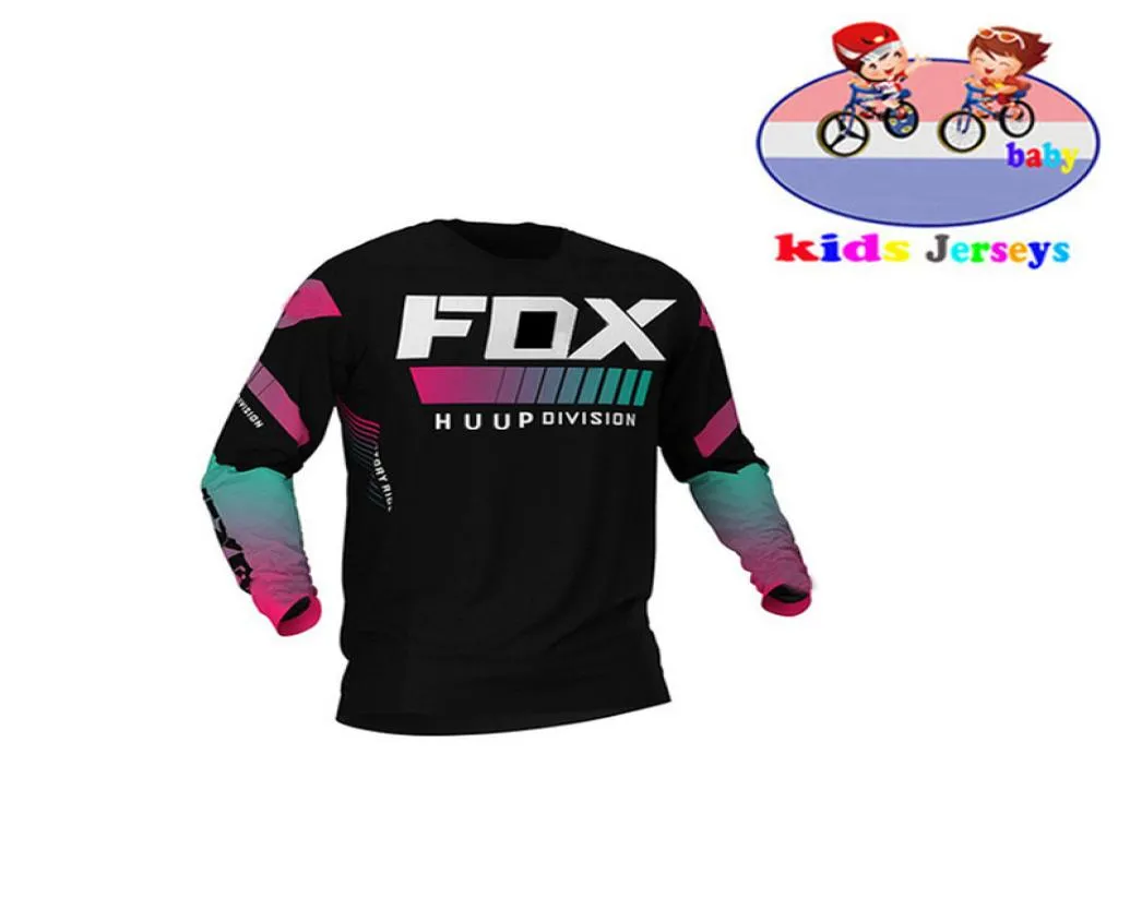 HUUP Cool en verfrissende kinderen snel droge motorcross jersey downhil mountainbike dh shirt mx motorfiets kleding voor jongens mtb tshir4444699