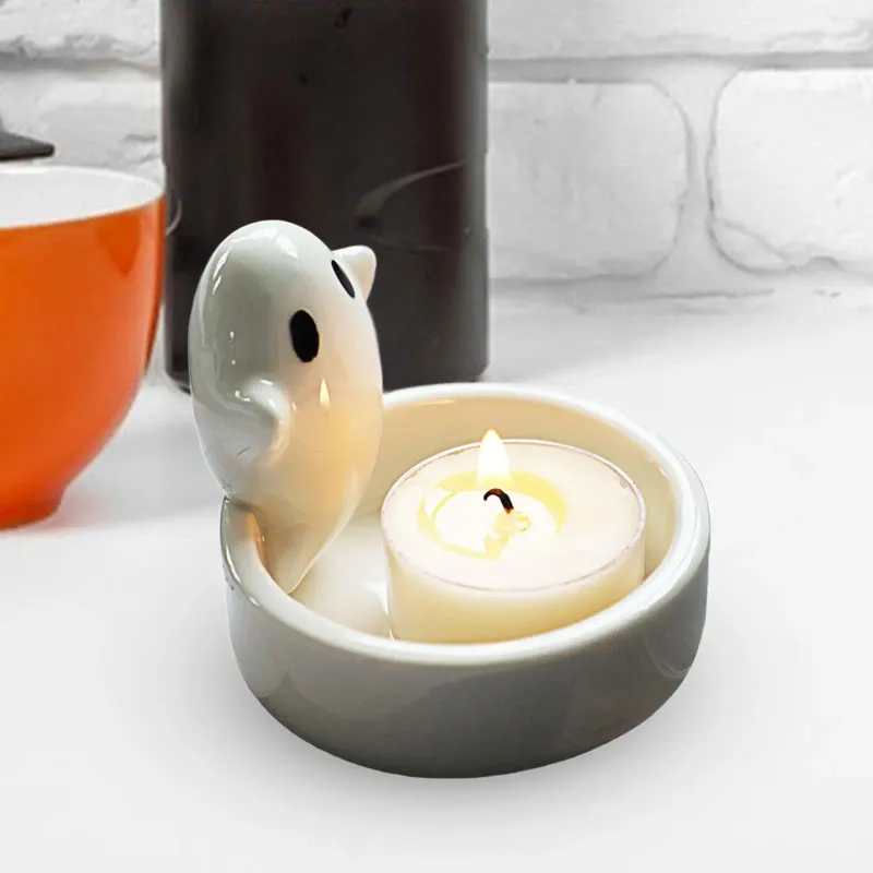 Candle Holders Ghost Holder Nordic Style Ornament Modern Tealight For Badrum Hushållande gåvor Home Party Anniversary