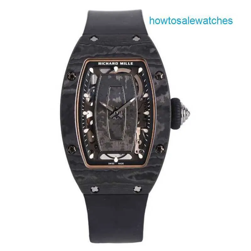 Berömd Watch RM Watch Grestest Watch Series RM07-01 kolfiber Titanium Metal Fashion Women's Watch