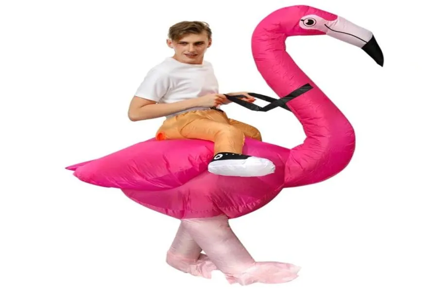 Zabawna rola karnawałowa odgrywać Flamingo nadmuchiwany kostium Halloween dla dorosłych Men039s and Women039s Universal Dress Purim Party7961557