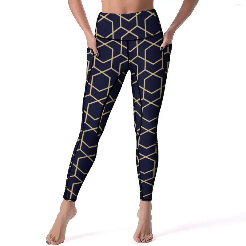 Damen-Leggings, Retro-Stil, nordische Linien, geometrische Kunst, Fitnessstudio, Yoga-Hose, Push-Up, modische Leggins, schnell trocknendes Design, Sportstrumpfhose, Geschenk